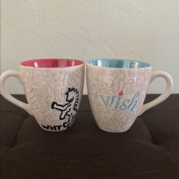 Starbucks Other - Starbucks Wish Mugs with Red and Blue Interiors with WHT Design